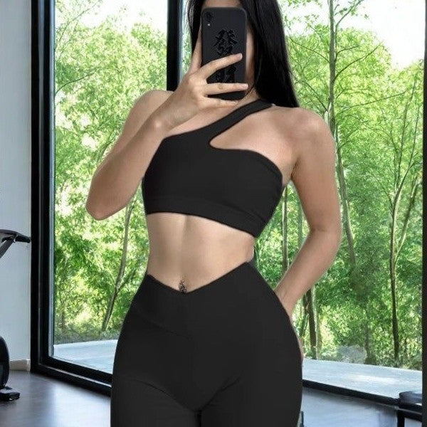 One-shoulder Off-shoulder Fitness Yoga Bra