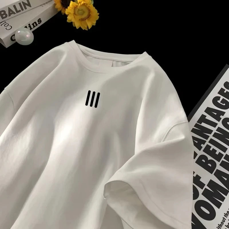 2025 Men's Oversized T-shirts Mens Cotton T Shirt White 5XL Casual Summer Wear Fashion Print Tee Shirts for Men New Clothing