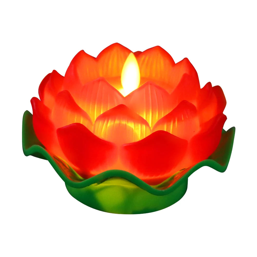 Lotus Flower Night Light Battery Operated Buddha Table Lamps Romantic Lotus Creative LED Electronic Candle for Buddha Home Decor