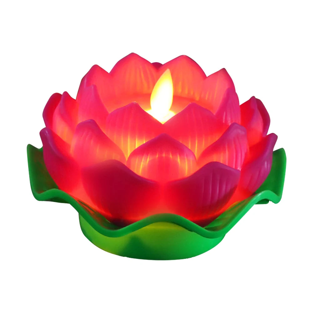 Lotus Flower Night Light Battery Operated Buddha Table Lamps Romantic Lotus Creative LED Electronic Candle for Buddha Home Decor