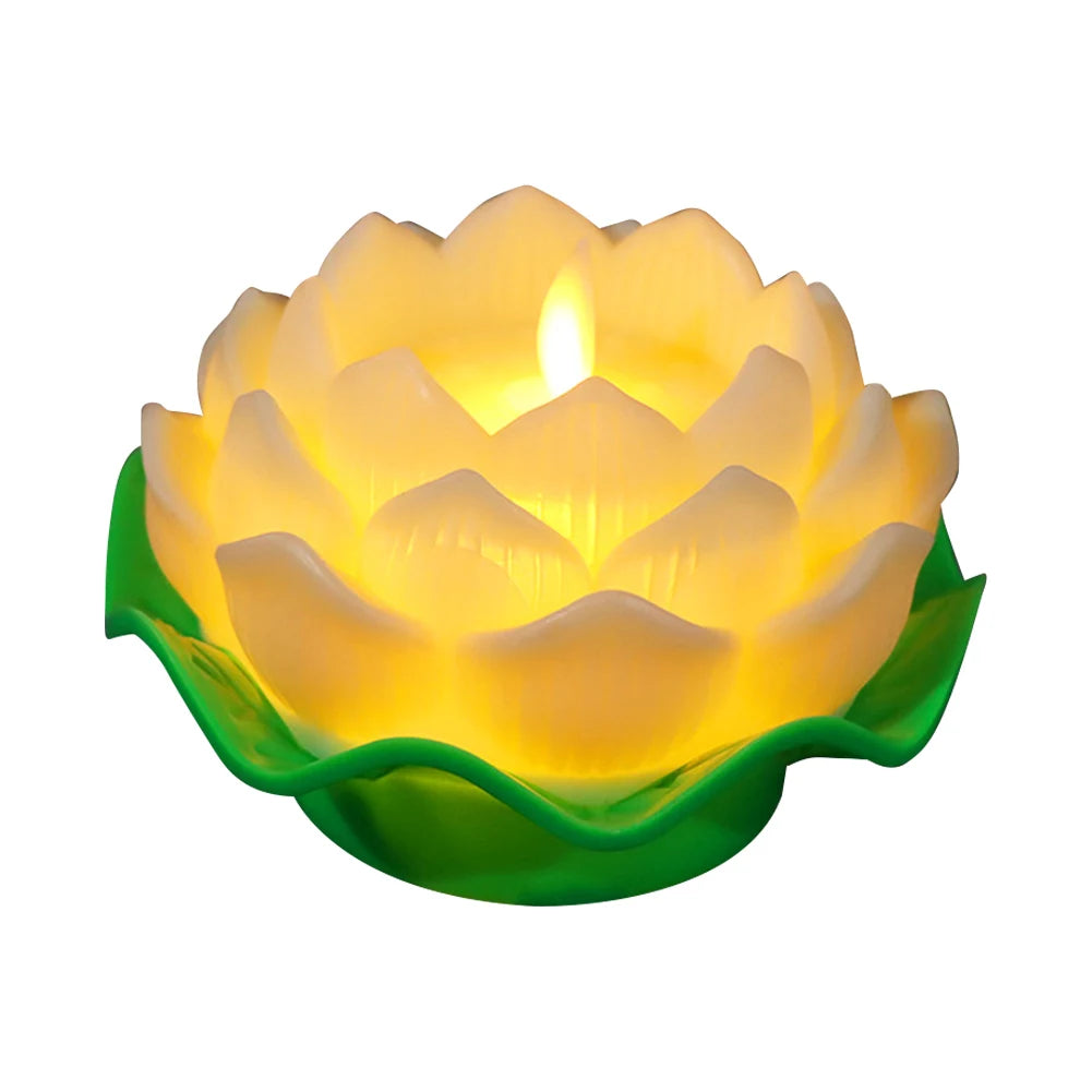 Lotus Flower Night Light Battery Operated Buddha Table Lamps Romantic Lotus Creative LED Electronic Candle for Buddha Home Decor