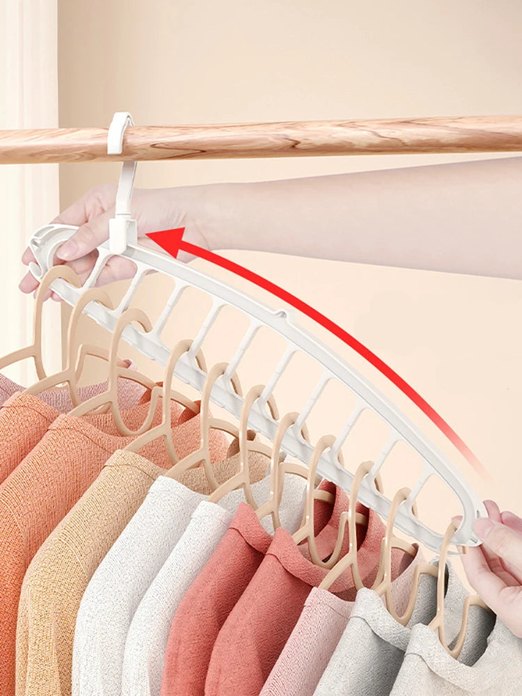 11 Hole Clothes Hanger Multifunctional Rotating Traceless Clothes Hanger Dormitory Home Bedroom Wardrobe Laundry Storage Artifac