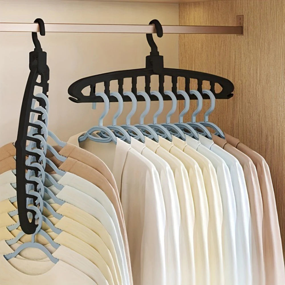 11 Hole Clothes Hanger Multifunctional Rotating Traceless Clothes Hanger Dormitory Home Bedroom Wardrobe Laundry Storage Artifac