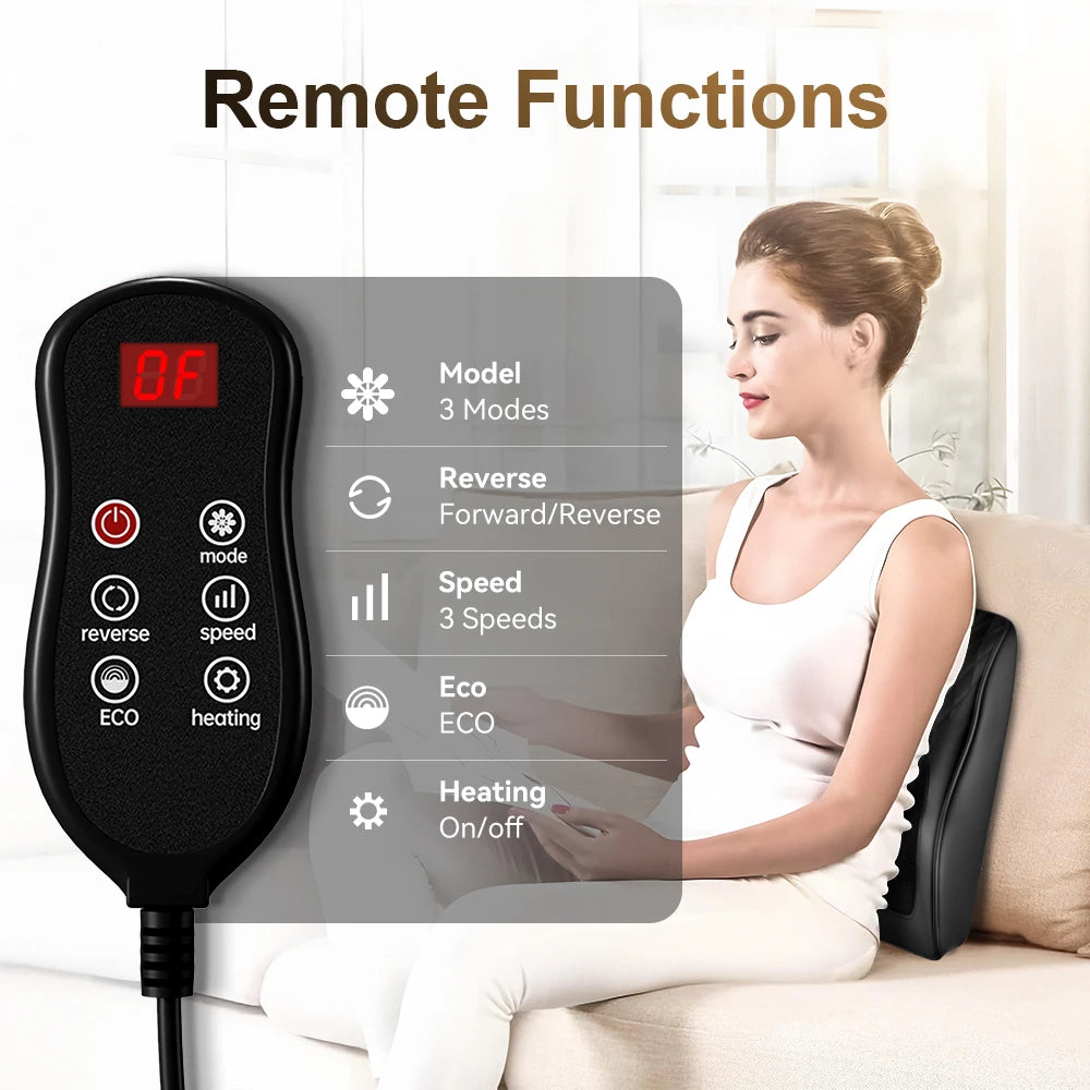 Back Massager Neck Massager with Heat 3D Kneading Massage Pillow for Relax Neck Back Shoulder Legs Gifts for Men Women Mom Dad