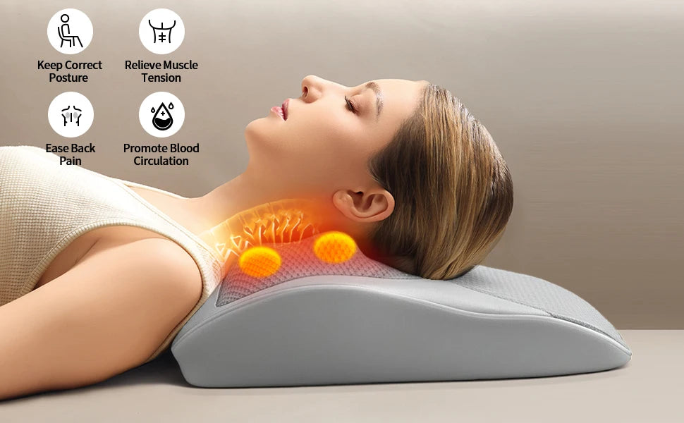 Back Massager Neck Massager with Heat 3D Kneading Massage Pillow for Relax Neck Back Shoulder Legs Gifts for Men Women Mom Dad