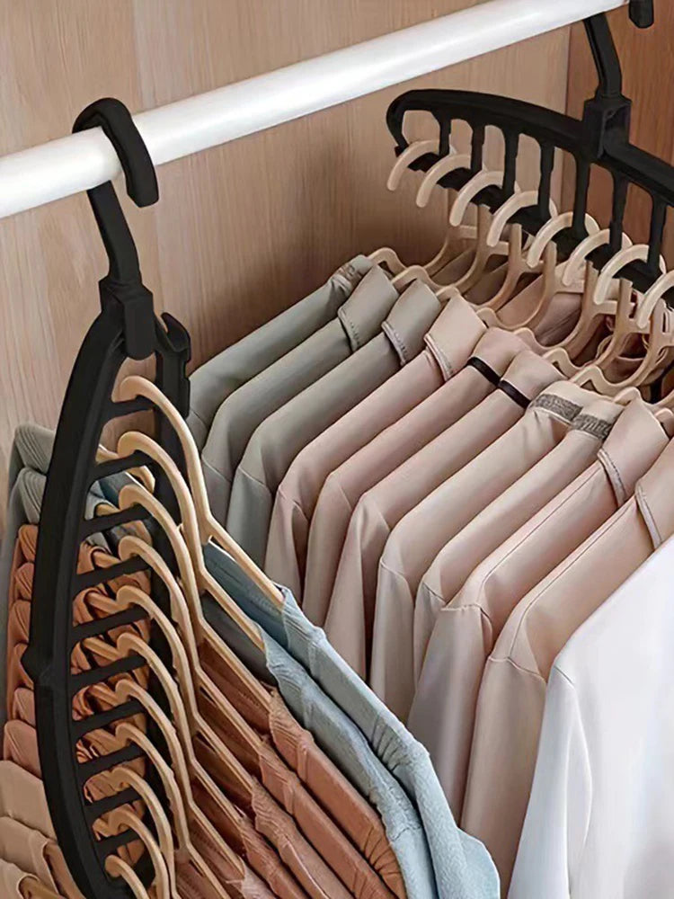 11 Hole Clothes Hanger Multifunctional Rotating Traceless Clothes Hanger Dormitory Home Bedroom Wardrobe Laundry Storage Artifac