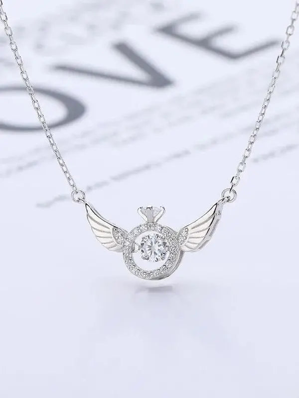 Angel Wing Necklace for Women - Korean Style Dainty & Elegant Pendant, Minimalist Delicate Gold/Silver Chain Jewelry Gift