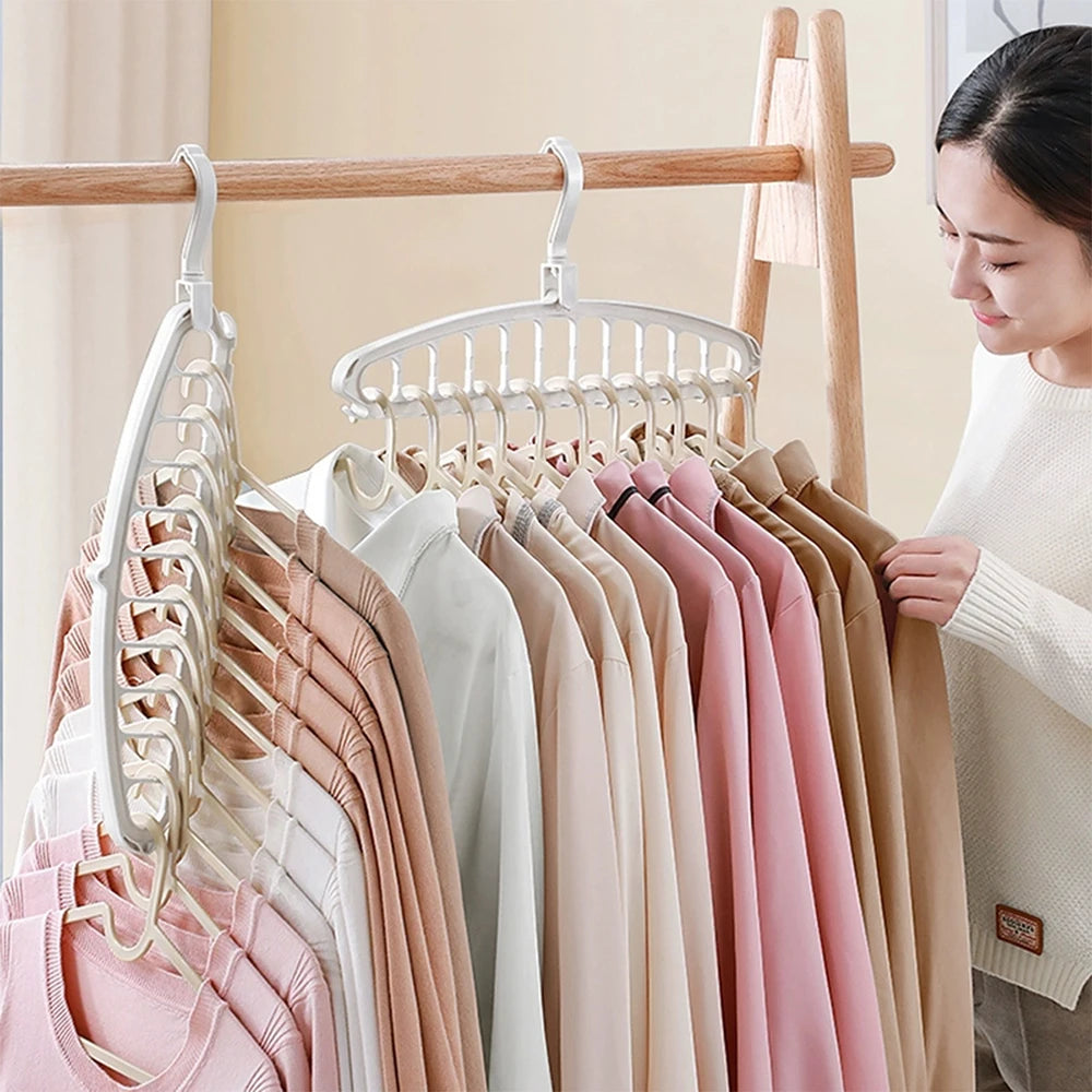 11 Hole Clothes Hanger Multifunctional Rotating Traceless Clothes Hanger Dormitory Home Bedroom Wardrobe Laundry Storage Artifac