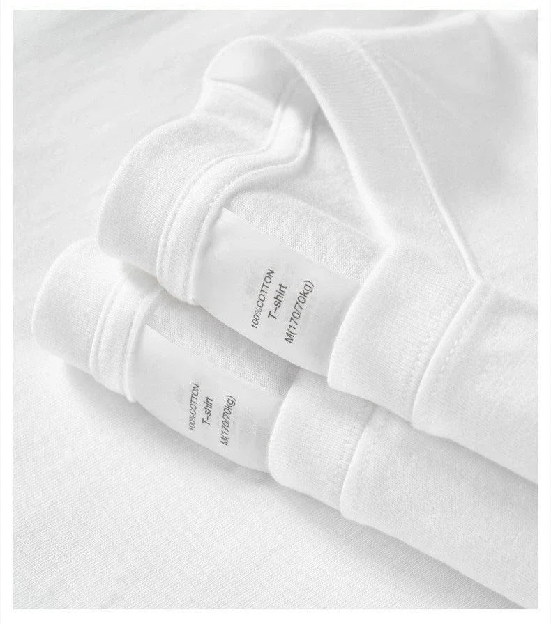 2025 Men's Oversized T-shirts Mens Cotton T Shirt White 5XL Casual Summer Wear Fashion Print Tee Shirts for Men New Clothing
