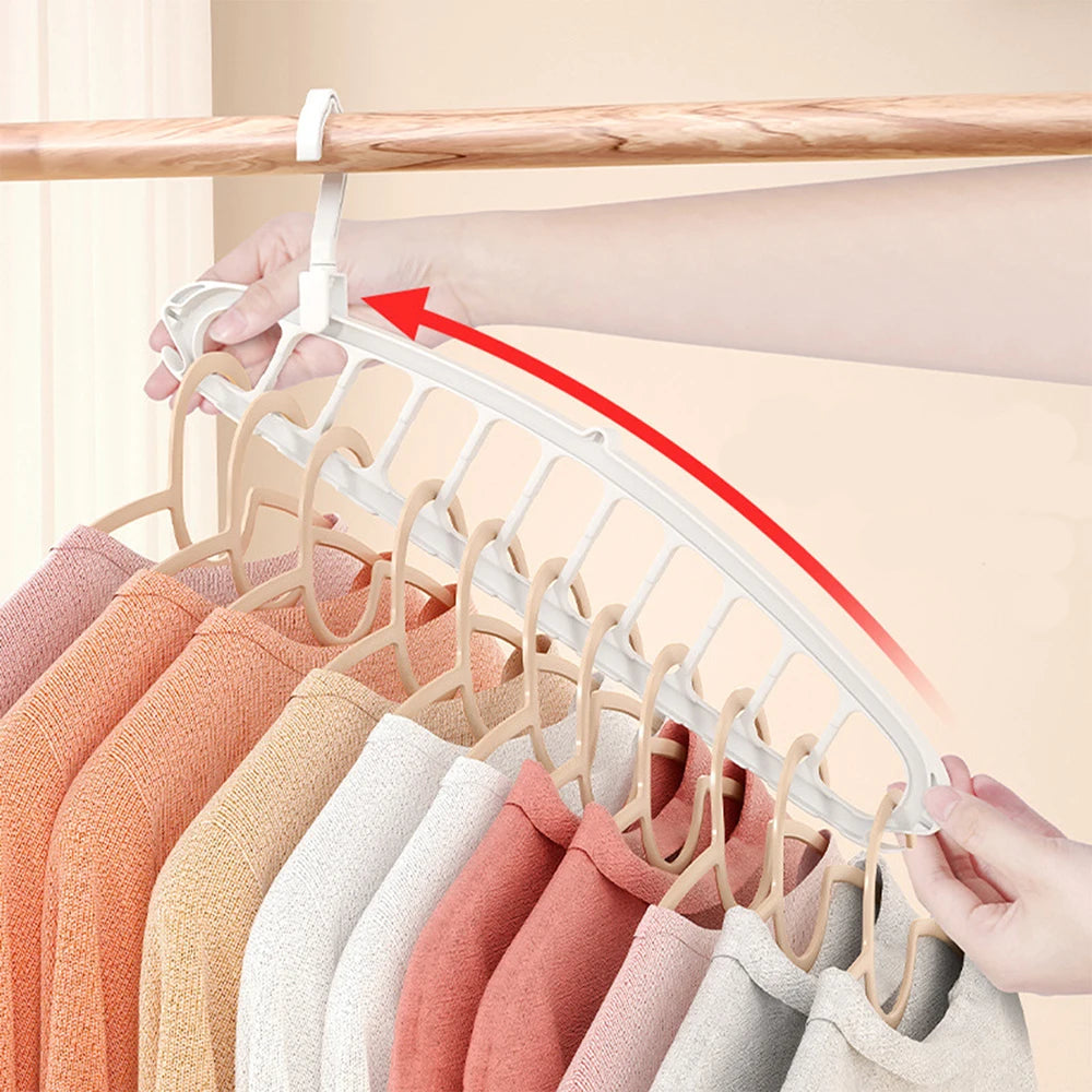 11 Hole Clothes Hanger Multifunctional Rotating Traceless Clothes Hanger Dormitory Home Bedroom Wardrobe Laundry Storage Artifac