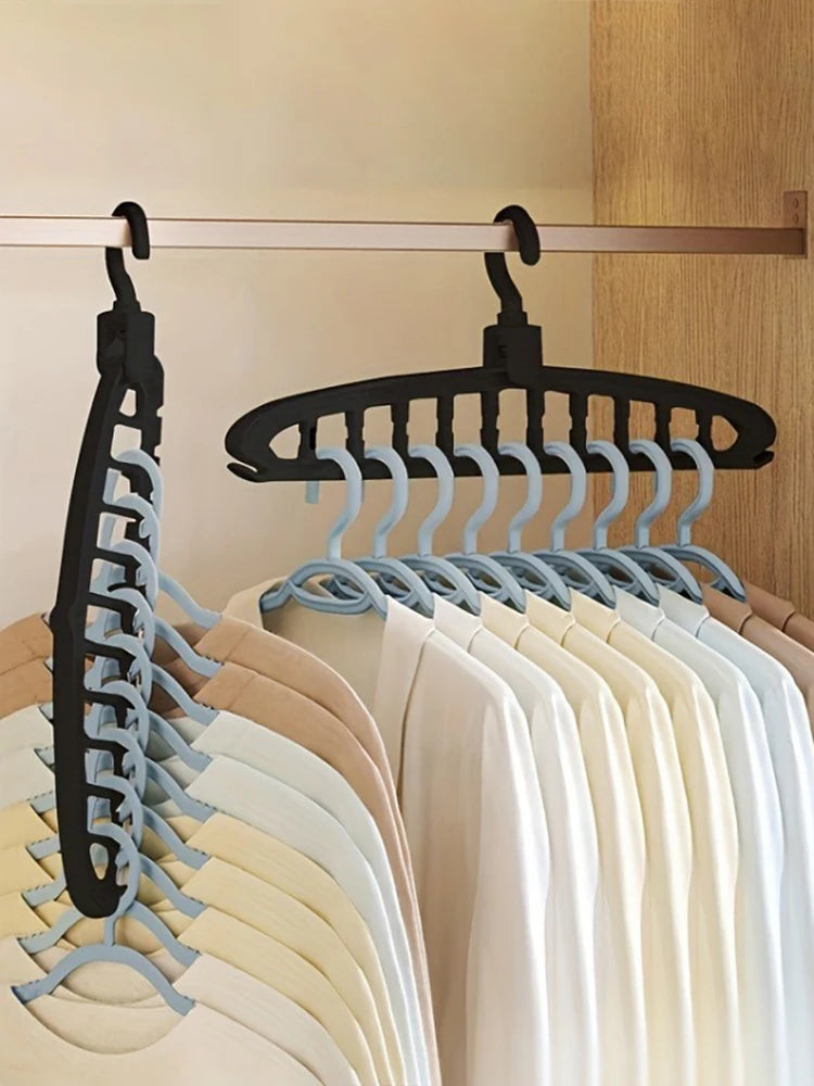 11 Hole Clothes Hanger Multifunctional Rotating Traceless Clothes Hanger Dormitory Home Bedroom Wardrobe Laundry Storage Artifac