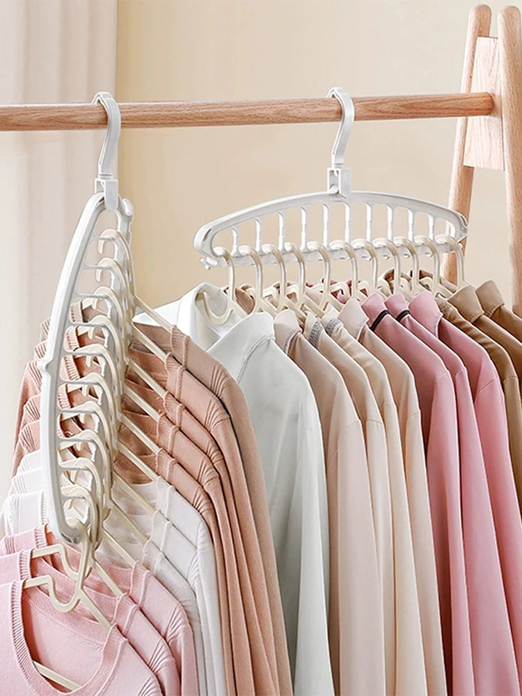 11 Hole Clothes Hanger Multifunctional Rotating Traceless Clothes Hanger Dormitory Home Bedroom Wardrobe Laundry Storage Artifac