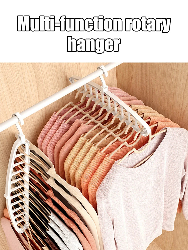 11 Hole Clothes Hanger Multifunctional Rotating Traceless Clothes Hanger Dormitory Home Bedroom Wardrobe Laundry Storage Artifac