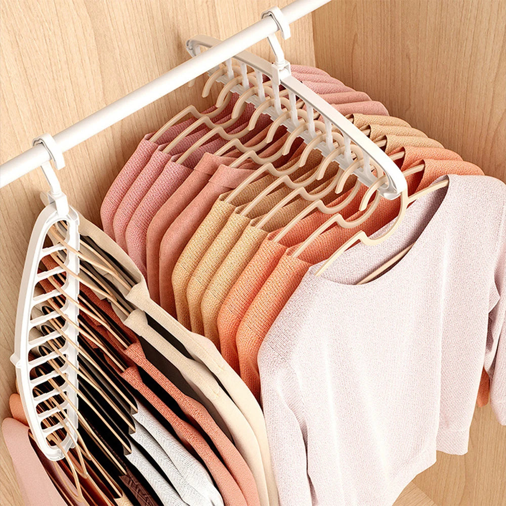 11 Hole Clothes Hanger Multifunctional Rotating Traceless Clothes Hanger Dormitory Home Bedroom Wardrobe Laundry Storage Artifac