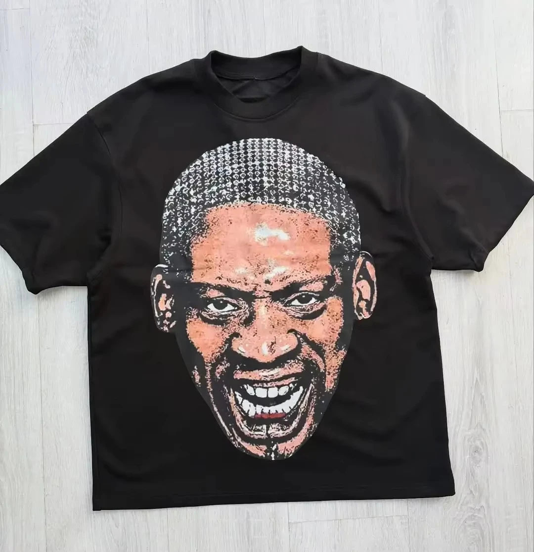 Y2k Harajuku Streetwear Men and Women Short Sleeved Fashion New Cartoon Print Design Shirt Retro Hip-hop Trend Oversized T-shirt