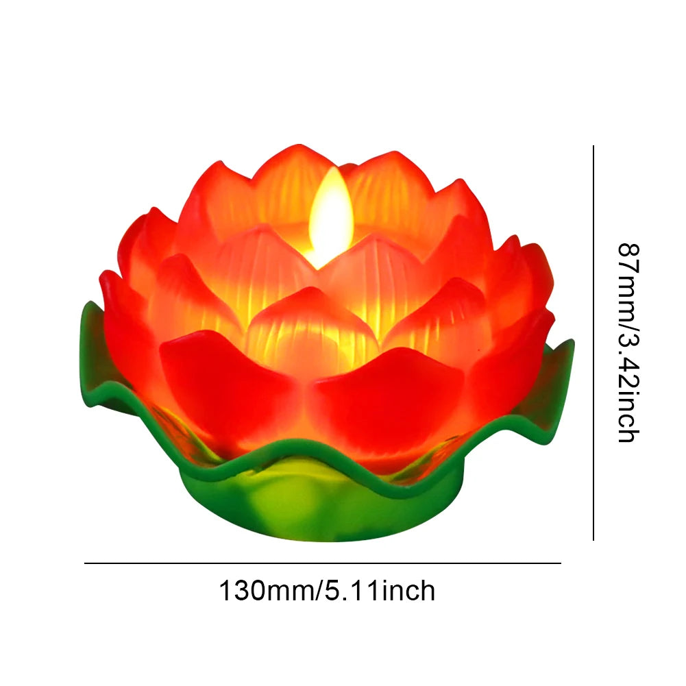 Lotus Flower Night Light Battery Operated Buddha Table Lamps Romantic Lotus Creative LED Electronic Candle for Buddha Home Decor