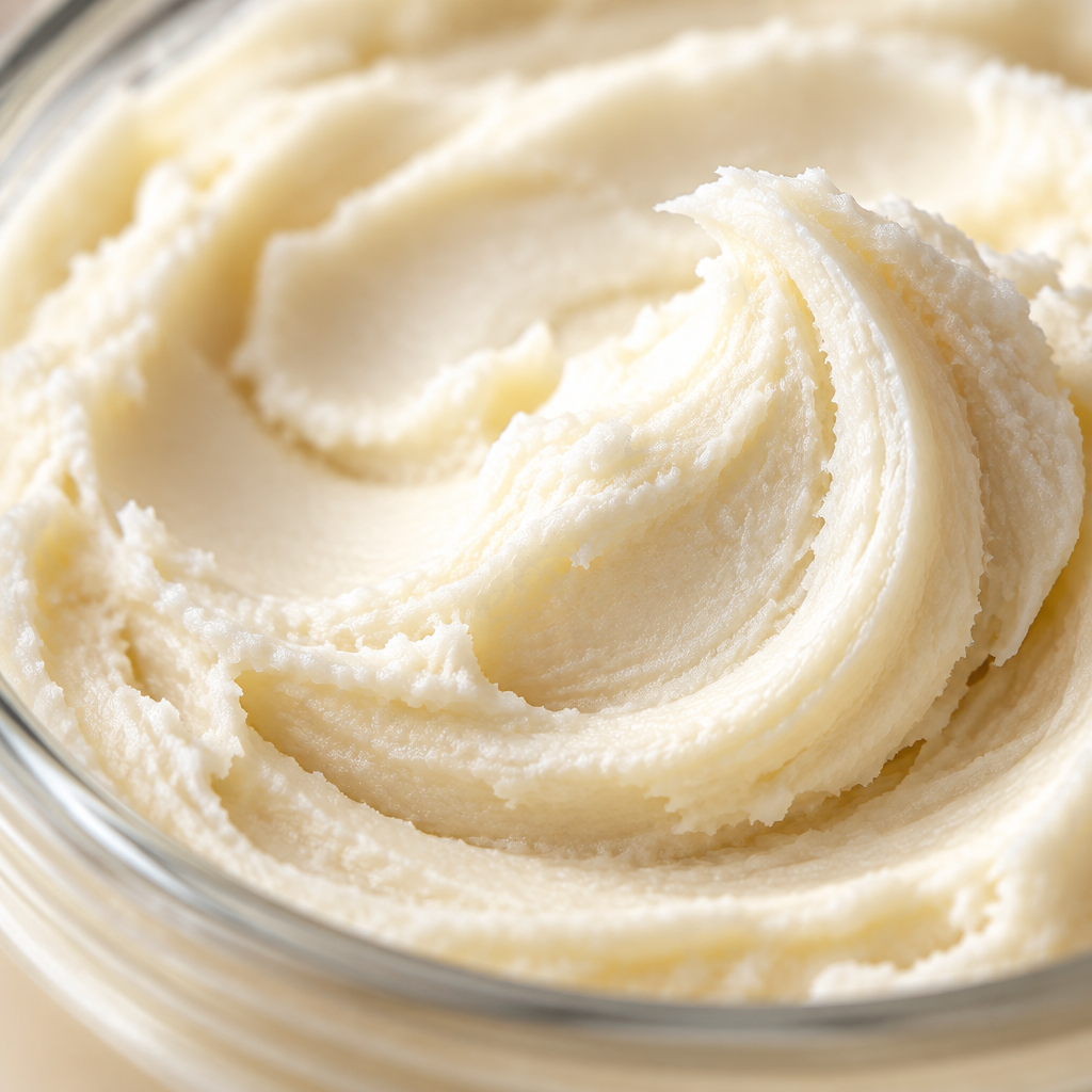 Close-up of whipped tallow balm texture