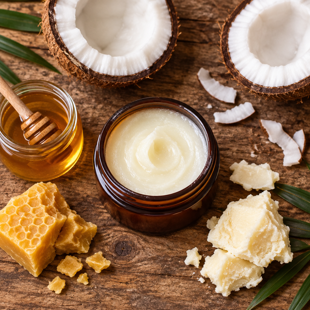 Hoygi Tallow Balm natural ingredients: coconut, honey, beeswax