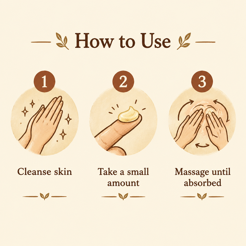 How to use Hoygi Tallow Balm: cleanse skin, take a small amount, massage until absorbed
