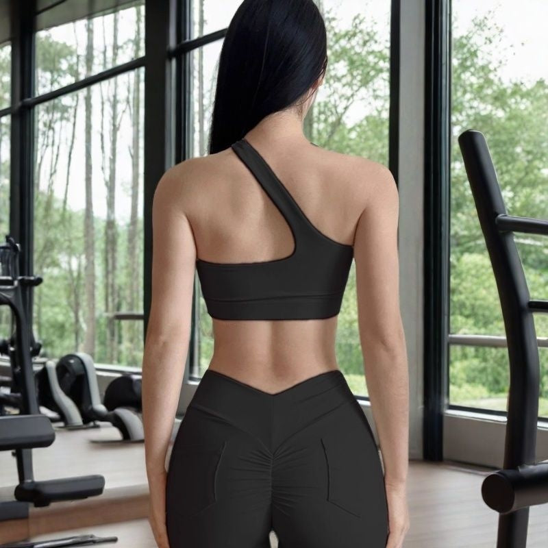 One-shoulder Off-shoulder Fitness Yoga Bra