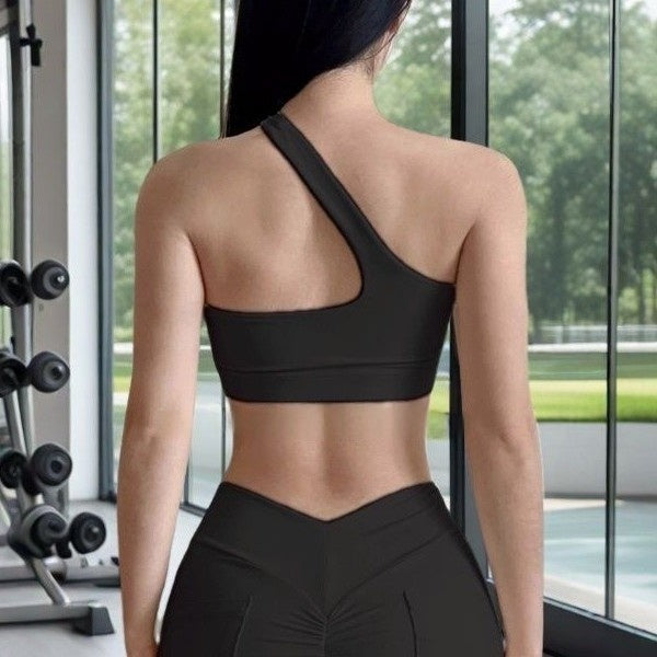One-shoulder Off-shoulder Fitness Yoga Bra